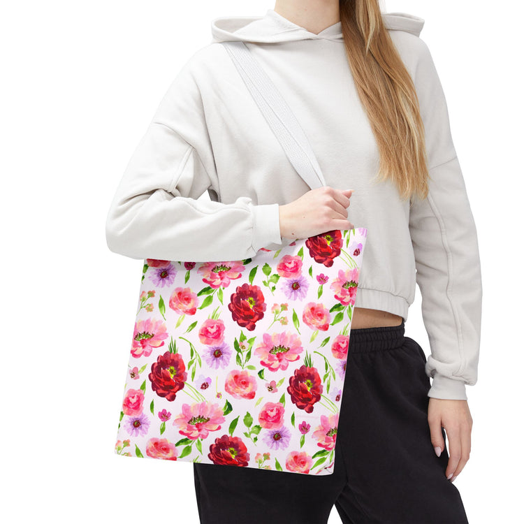 bright florals: pink tote bag 🛍️