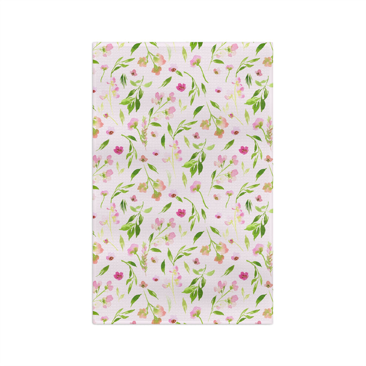 dainty florals: pink tea towel 🛍️
