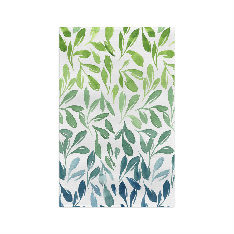 tea towel: watercolor leaves 🛍️