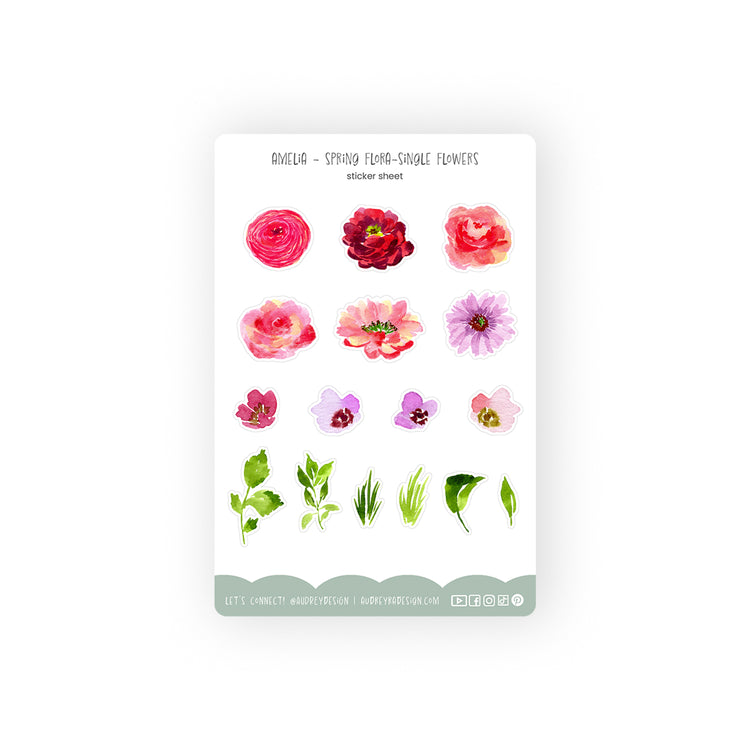 bright flowers sticker sheet