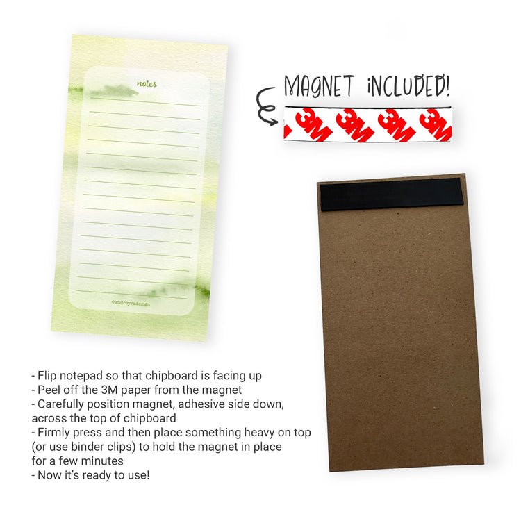 green abstract notepad
