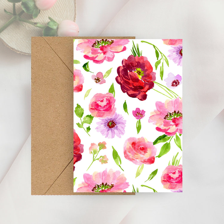 bright florals mini notecard