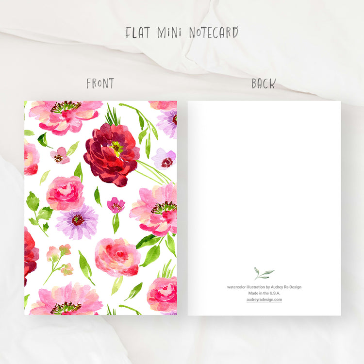 bright florals mini notecard