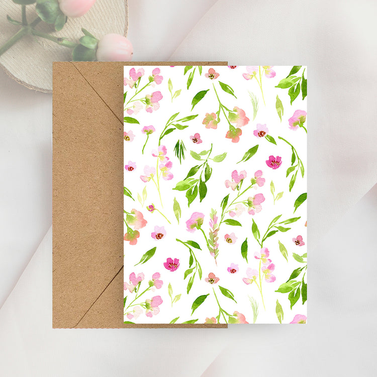 dainty florals mini notecard