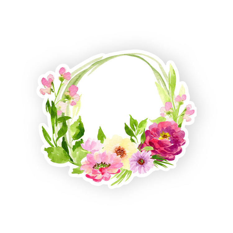 bright florals wreath sticker