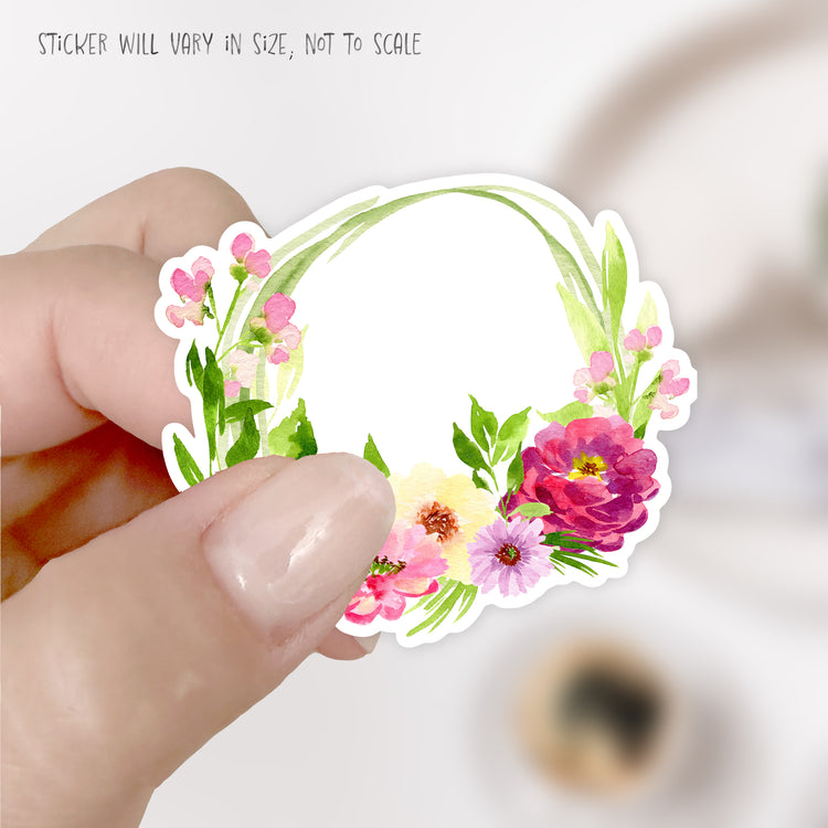 bright florals wreath sticker