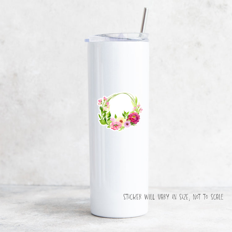 bright florals wreath sticker