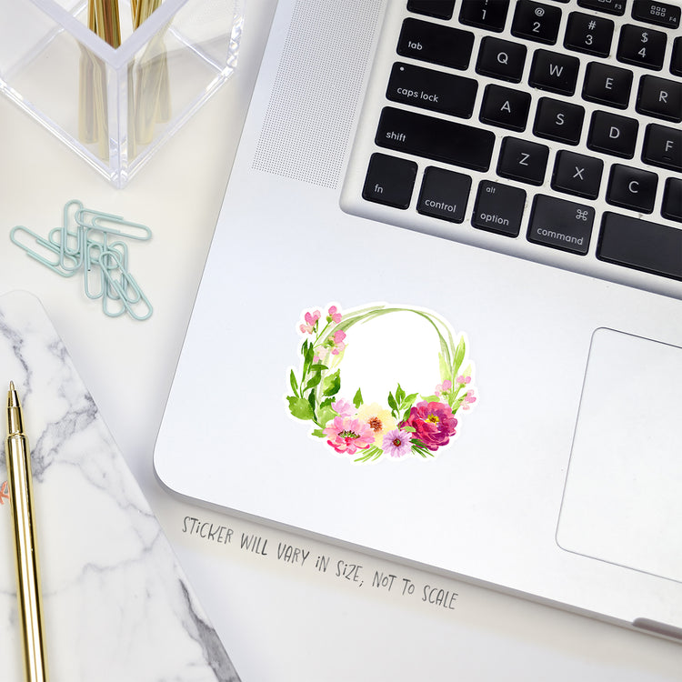 bright florals wreath sticker