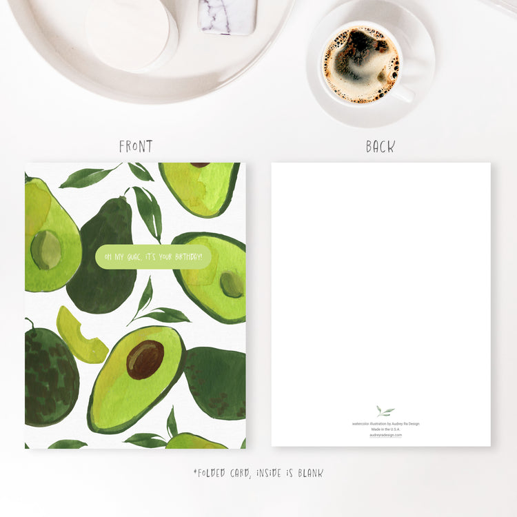 avocado birthday greeting card