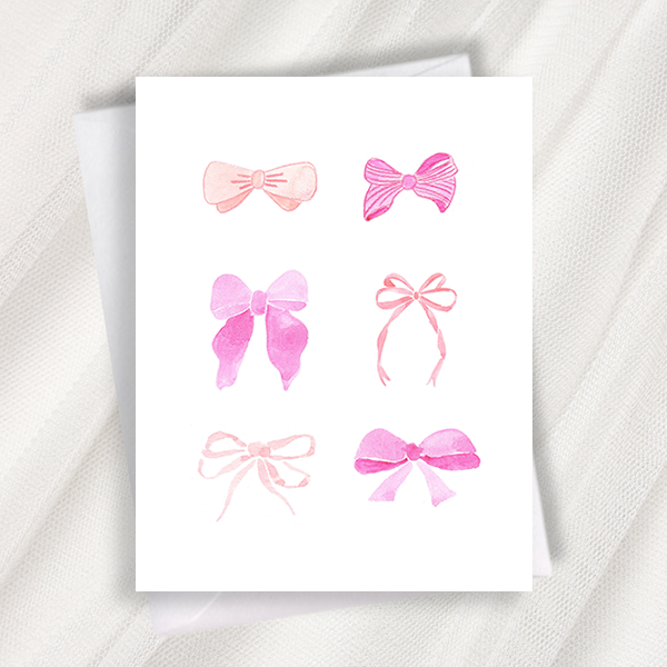 ribbon bows greeting card