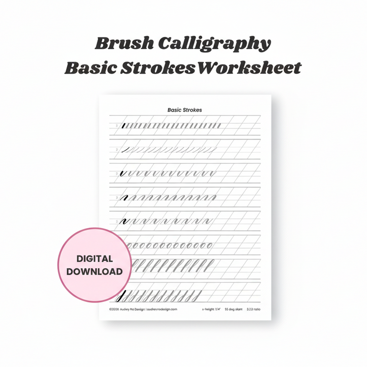 brush calligraphy - basic strokes worksheet