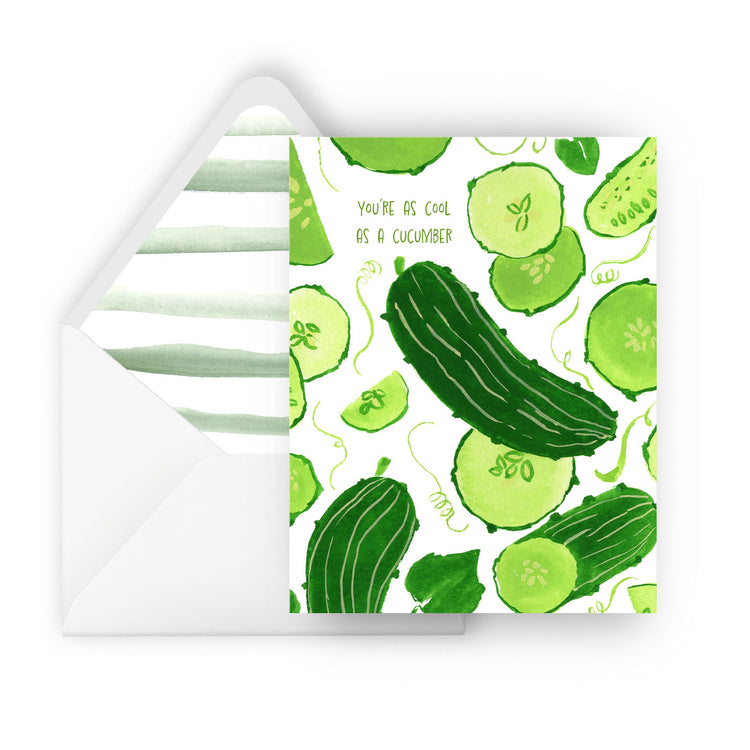you're as cool as a cucumber greeting card