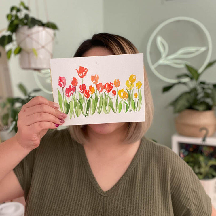 how to paint: watercolor tulips