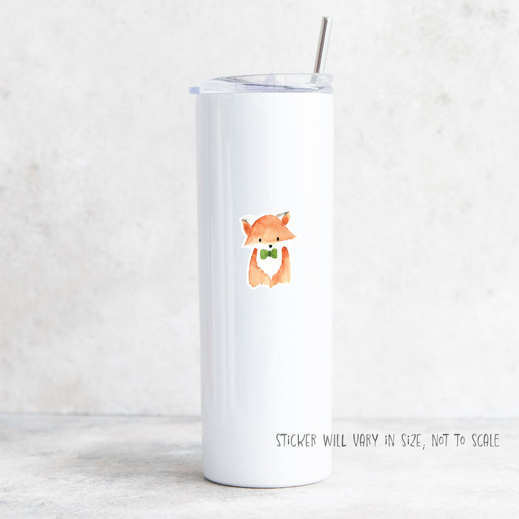 fox in green bow tie sticker