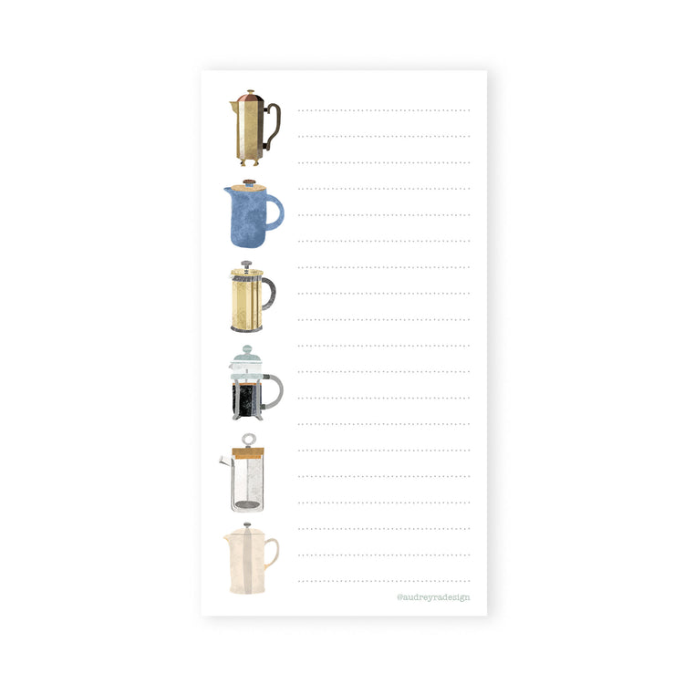 french press notepad