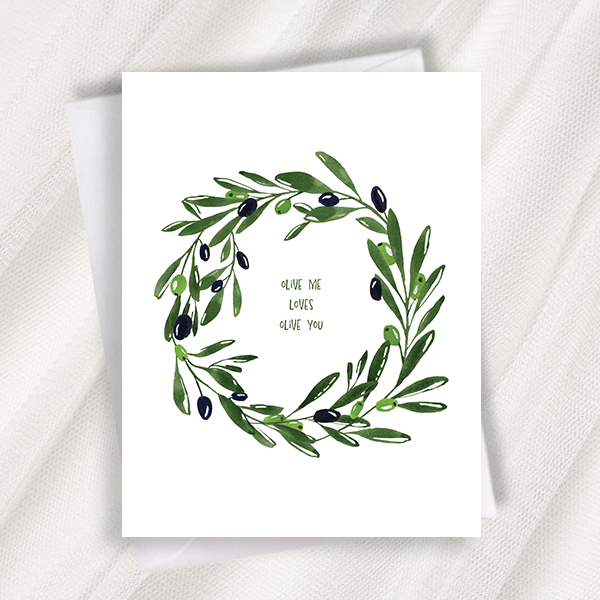 olive me loves olive you greeting card