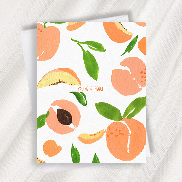 you're a peach greeting card