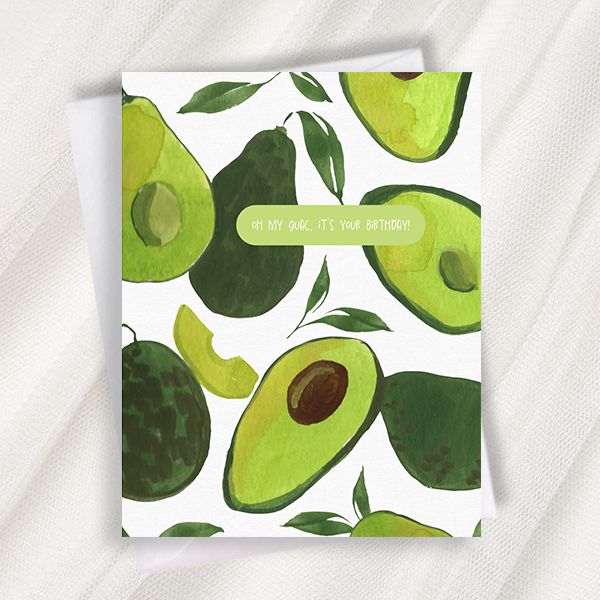 avocado birthday greeting card