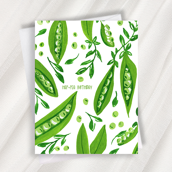 hap-pea birthday greeting card