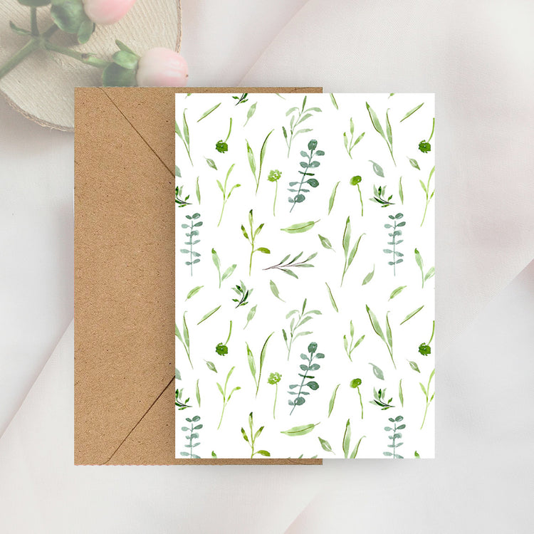 greenery mini notecard
