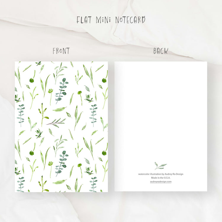 greenery mini notecard
