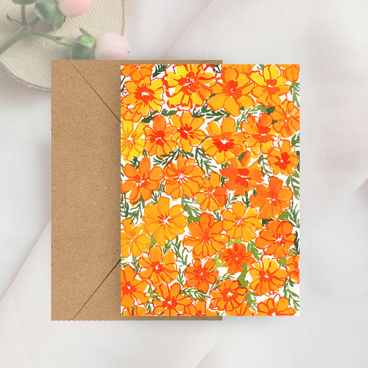 marigolds mini notecard