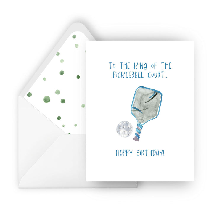 king of pickleball court birthday-greeting card