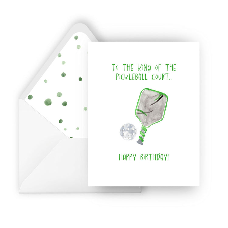 king of pickleball court birthday-greeting card