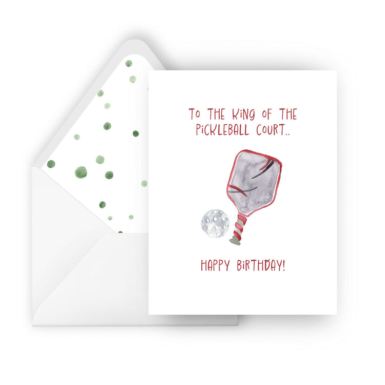 king of pickleball court birthday-greeting card