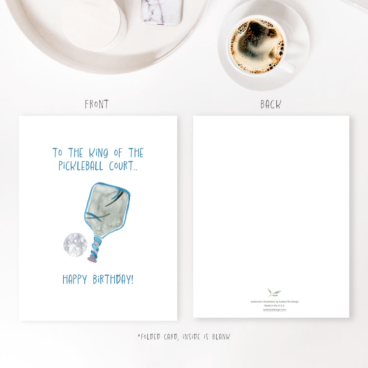 king of pickleball court birthday-greeting card