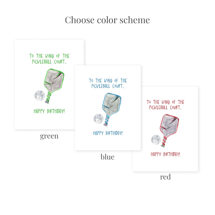 king of pickleball court birthday-greeting card