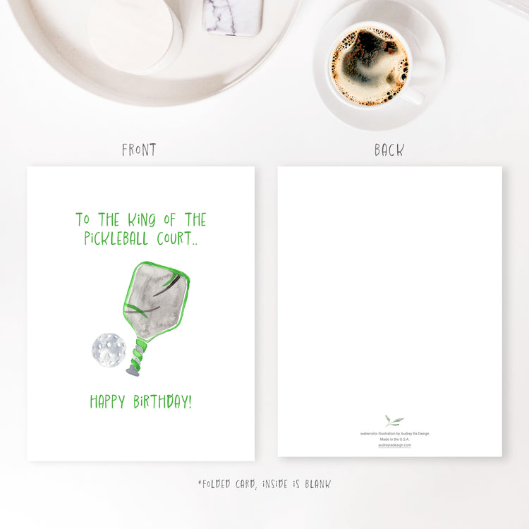 king of pickleball court birthday-greeting card
