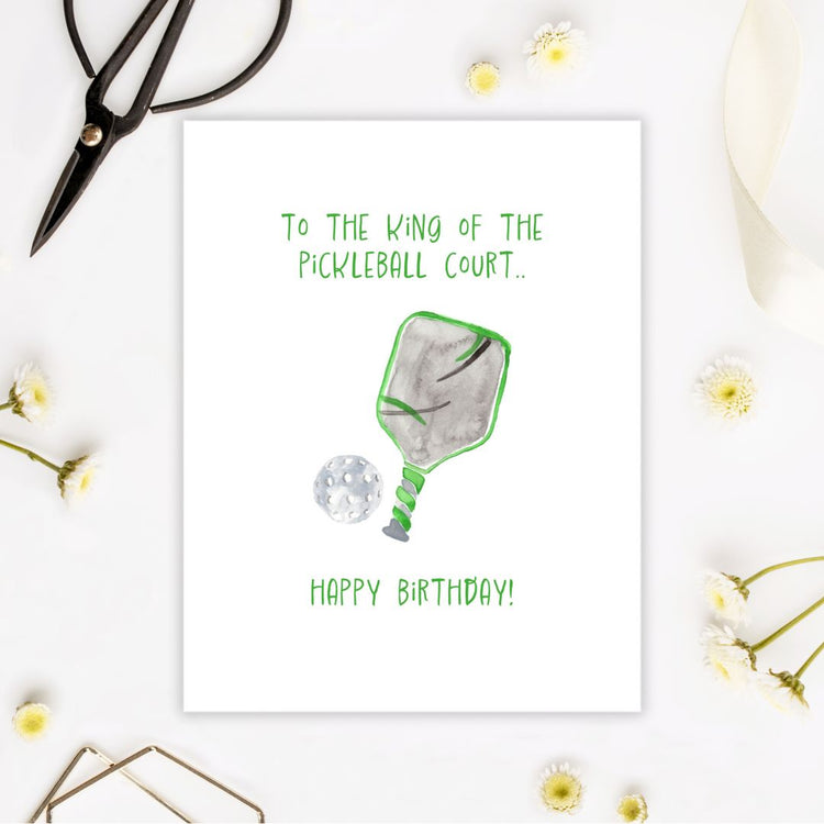 king of pickleball court birthday-greeting card