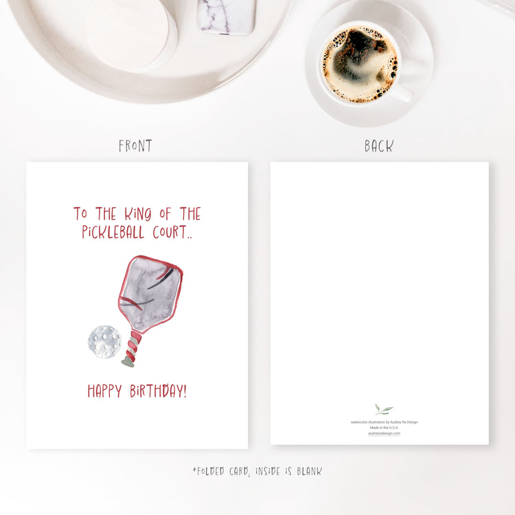king of pickleball court birthday-greeting card