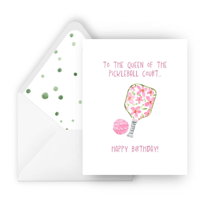 queen of pickleball court birthday-greeting card