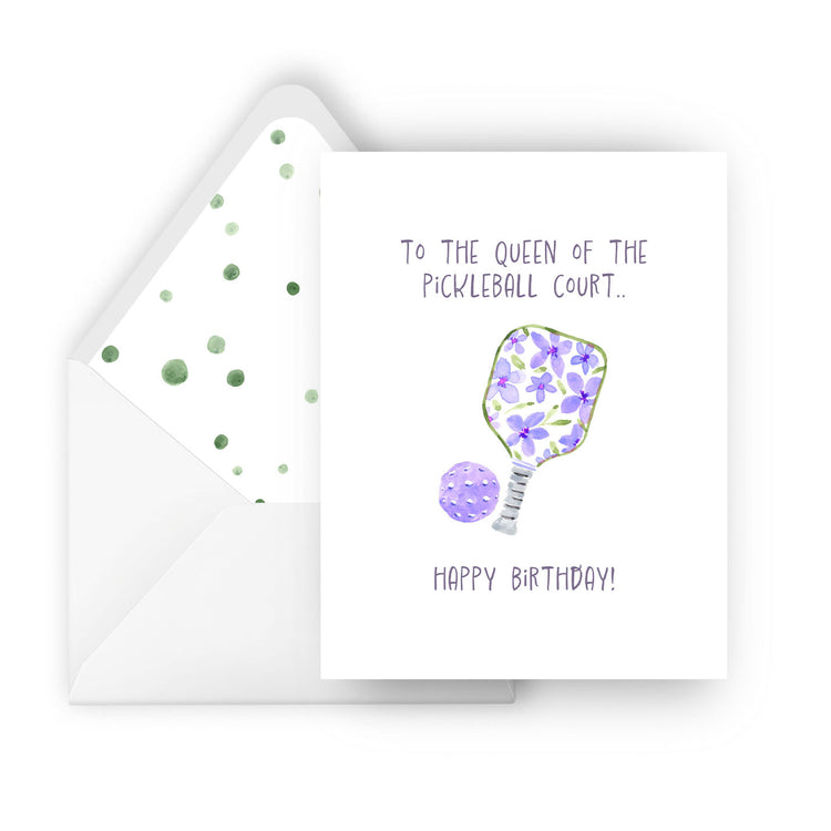 queen of pickleball court birthday-greeting card