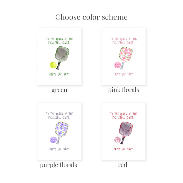 queen of pickleball court birthday-greeting card