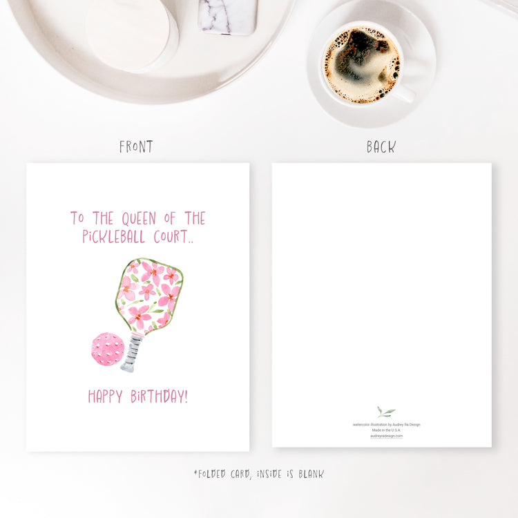 queen of pickleball court birthday-greeting card