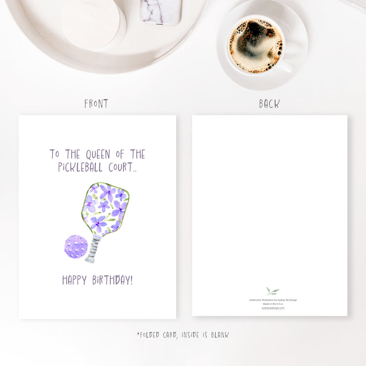 queen of pickleball court birthday-greeting card