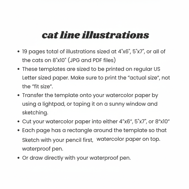 cat line illustrations