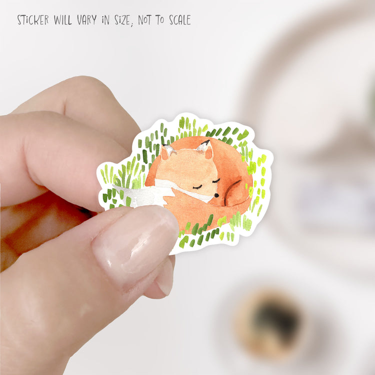 sleeping fox sticker