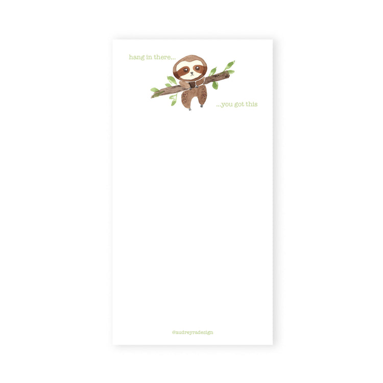 sloth - hang in there notepad