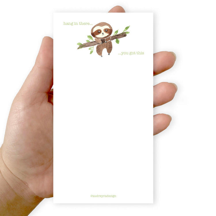 sloth - hang in there notepad