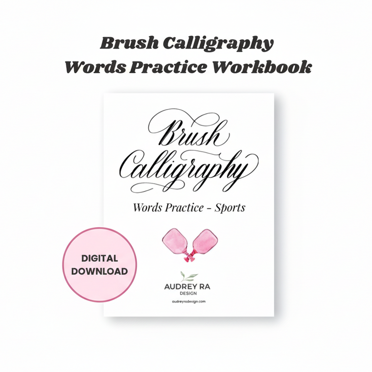 sports words-brush calligraphy practice workbook