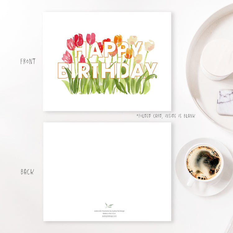 tulips birthday greeting card