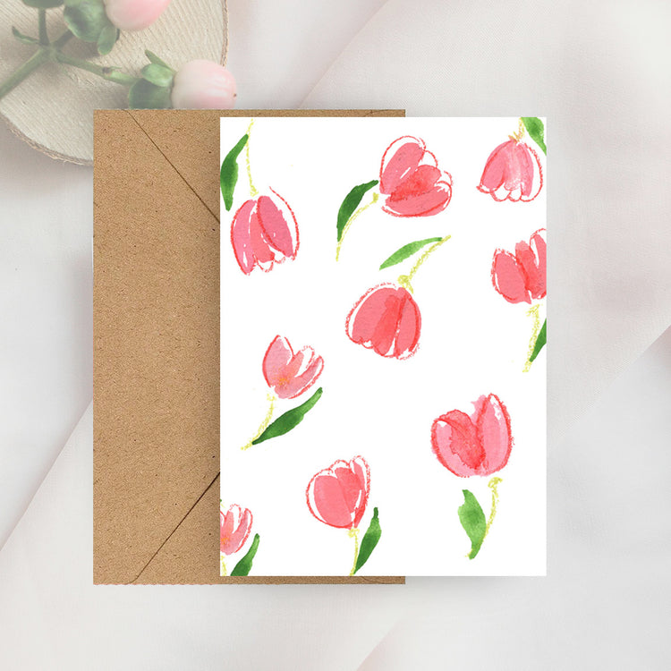 tulips mini notecard