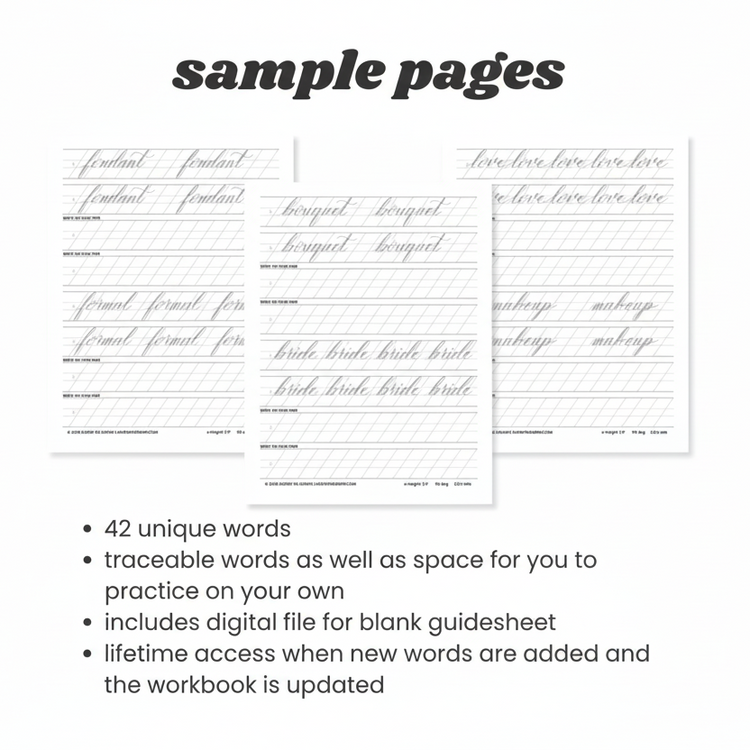 wedding words-brush calligraphy practice workbook