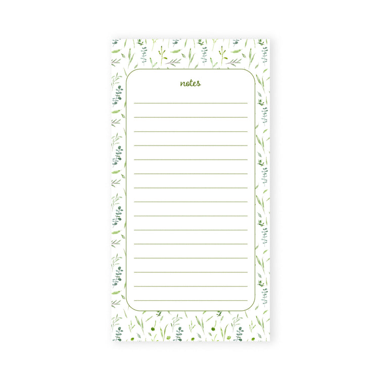 greenery wildflowers notepad