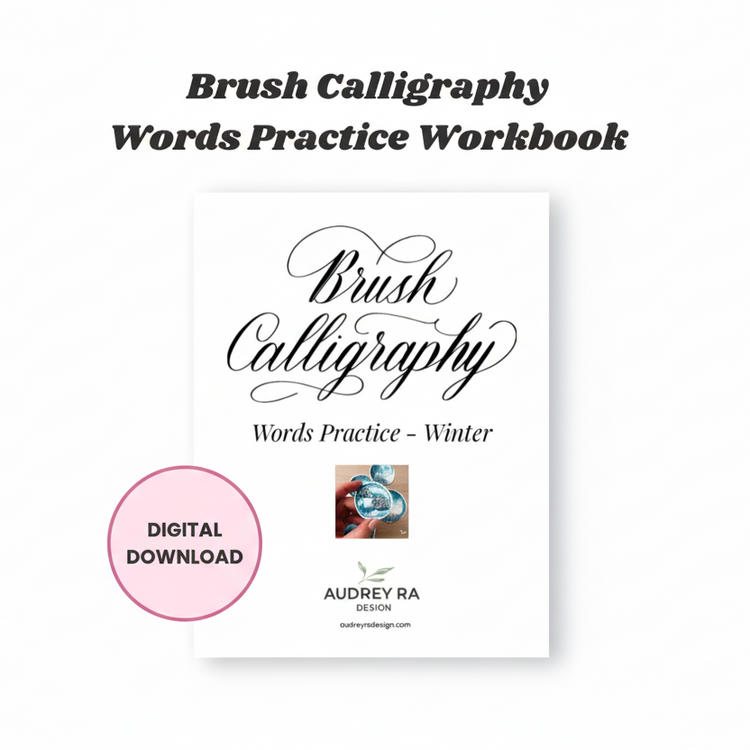 winter words-brush calligraphy practice workbook
