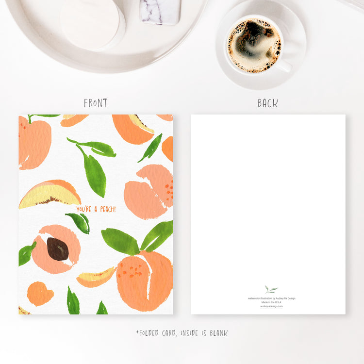 you're a peach greeting card